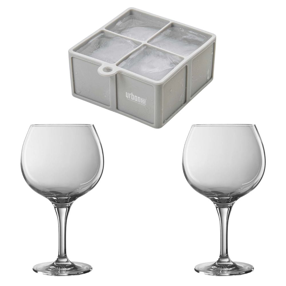 Set de bandeja para cubitos de hielo y copa globo para ginebra