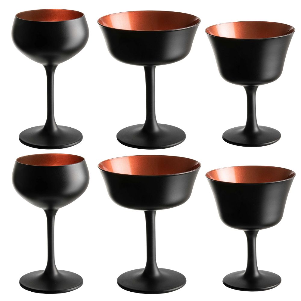 Set de Copas para Cóctel Black & Copper de Oro Nero