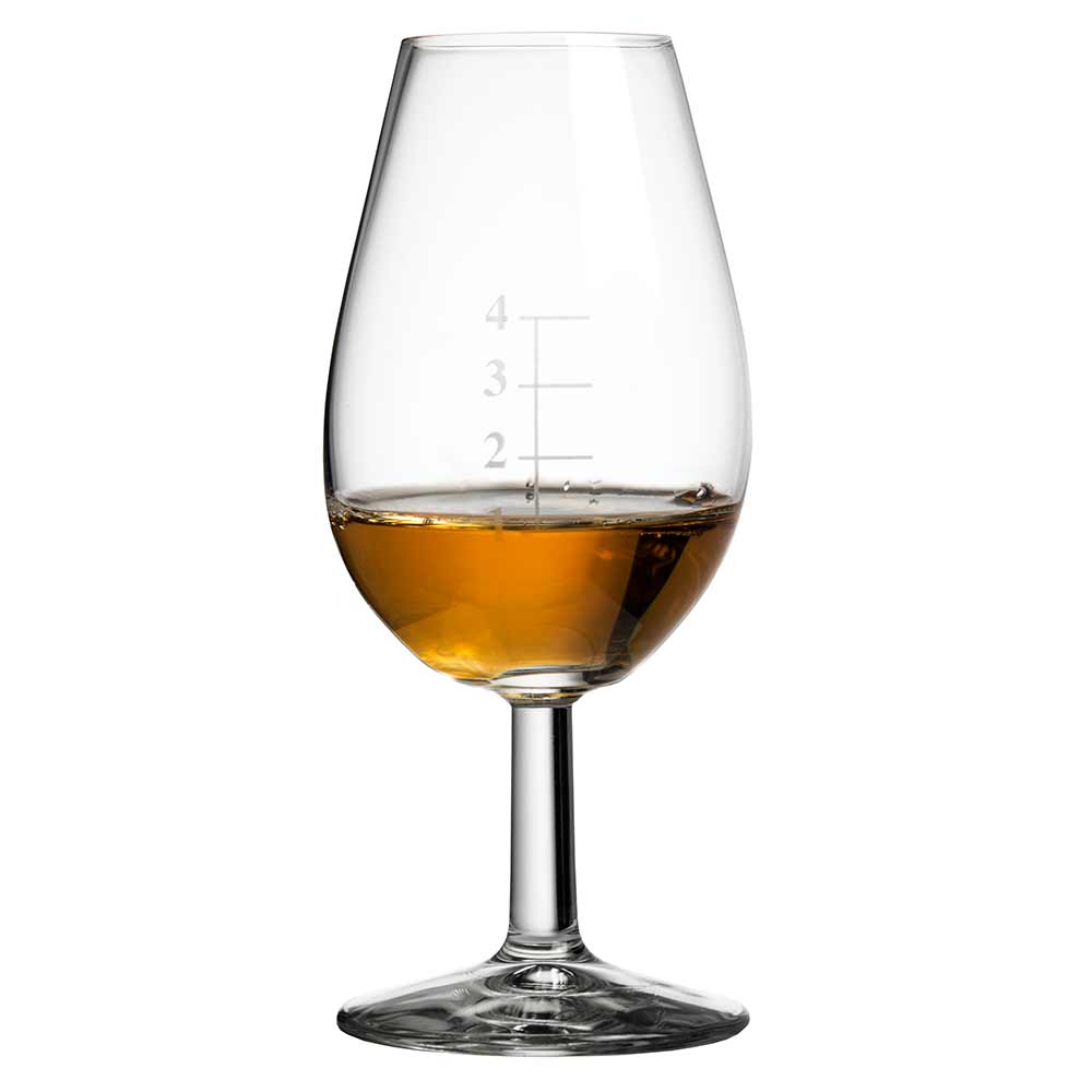 Bicchiere da degustazione whisky da distilleria con linee di misurazione e coperchio in vetro d'orologio 14cl