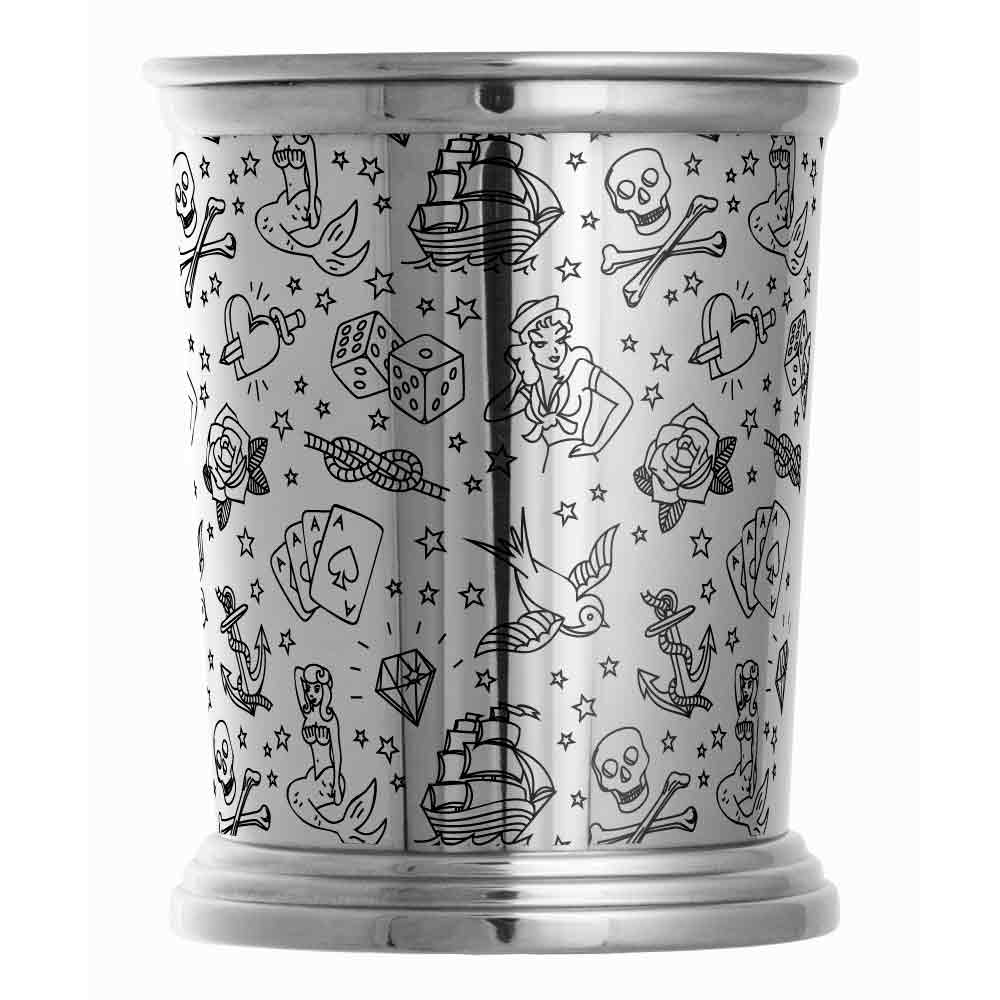 Tattoo Edelstahl Julep Becher 40cl