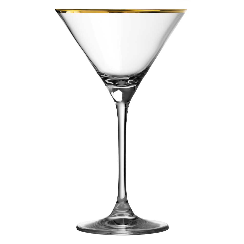 Verre à martini Verdot à bord doré 21cl - boîte de 6
