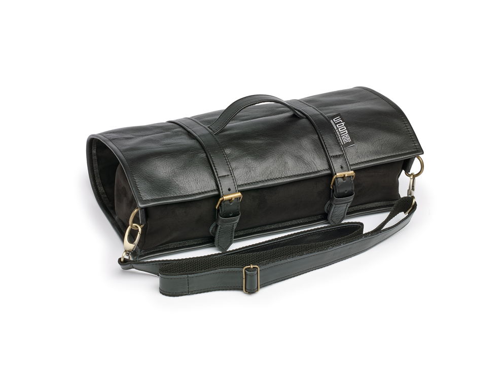 Sac à outils en cuir enroulable noir