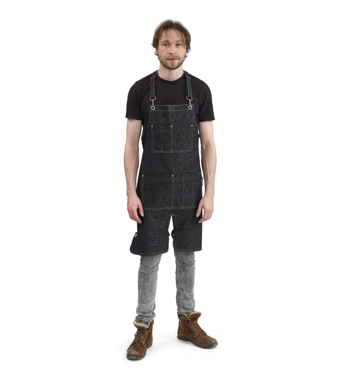 Tablier 100 % en denim avec poche kangourou
