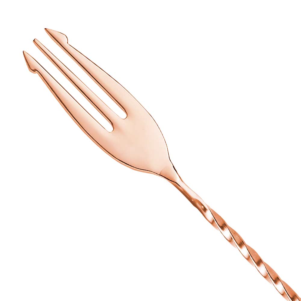 Cuillère de bar trident en cuivre 30 cm