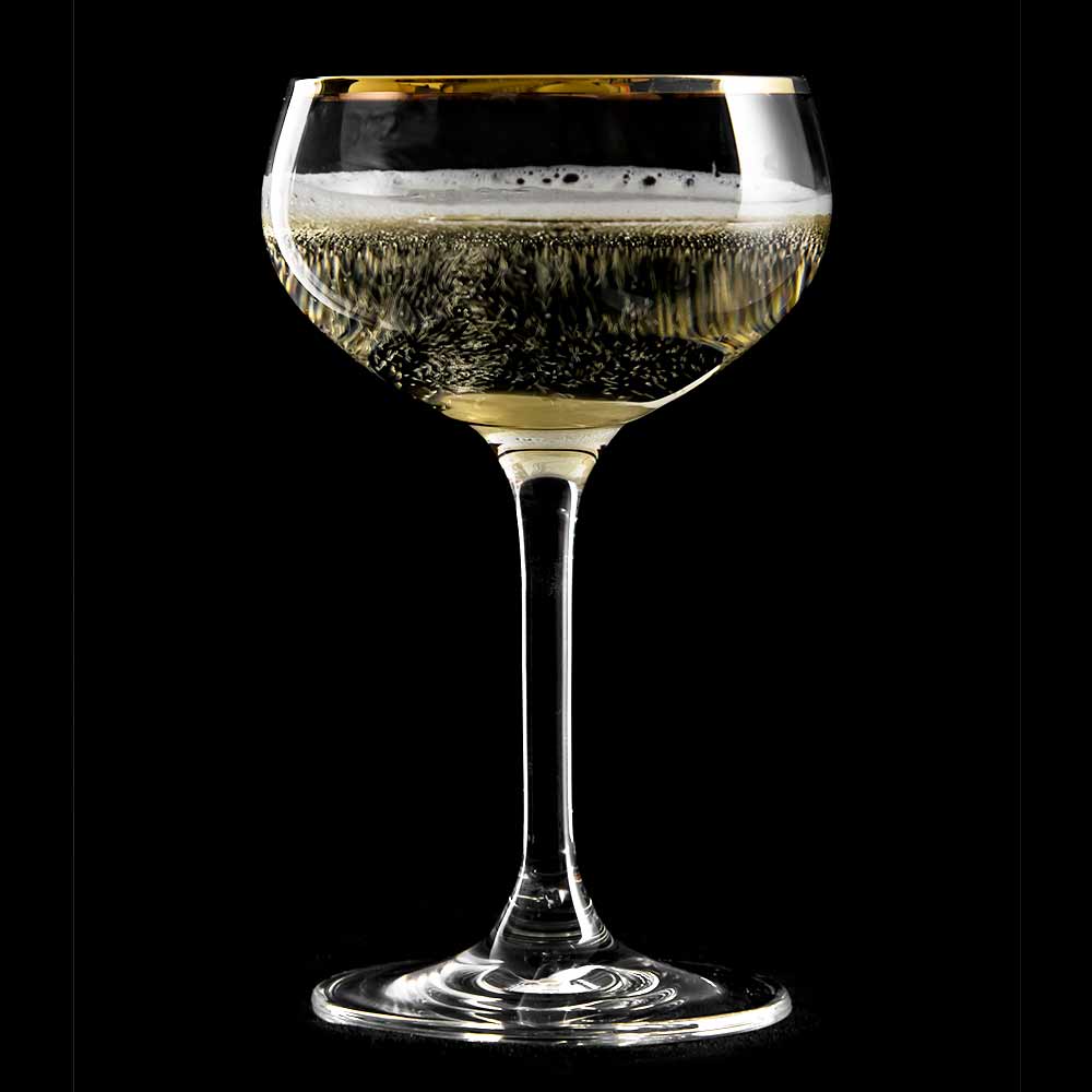 Coupe à champagne à bord doré 21cl - lot de 4