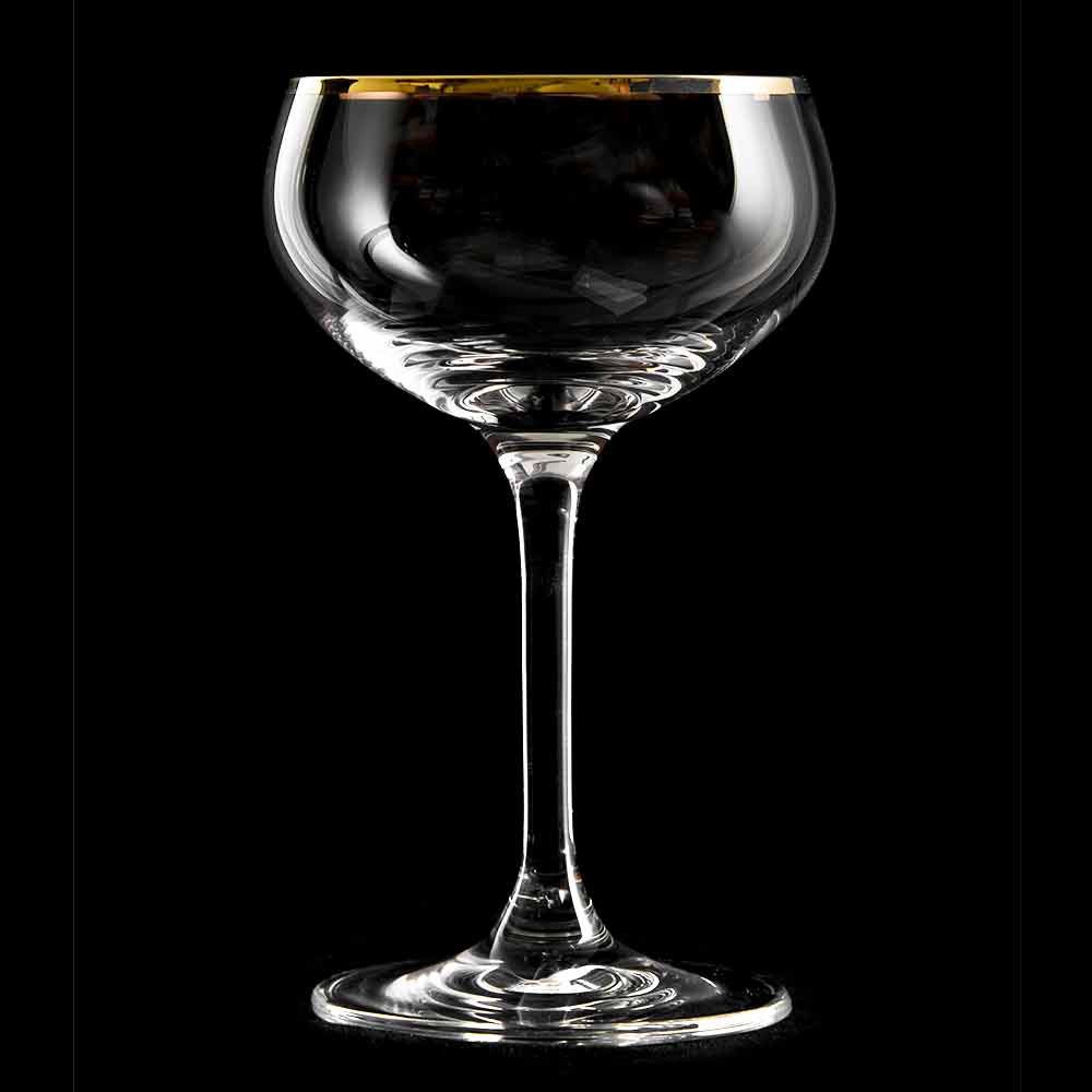 Gold Rim Champagne Glass Coupe 21cl- Box4