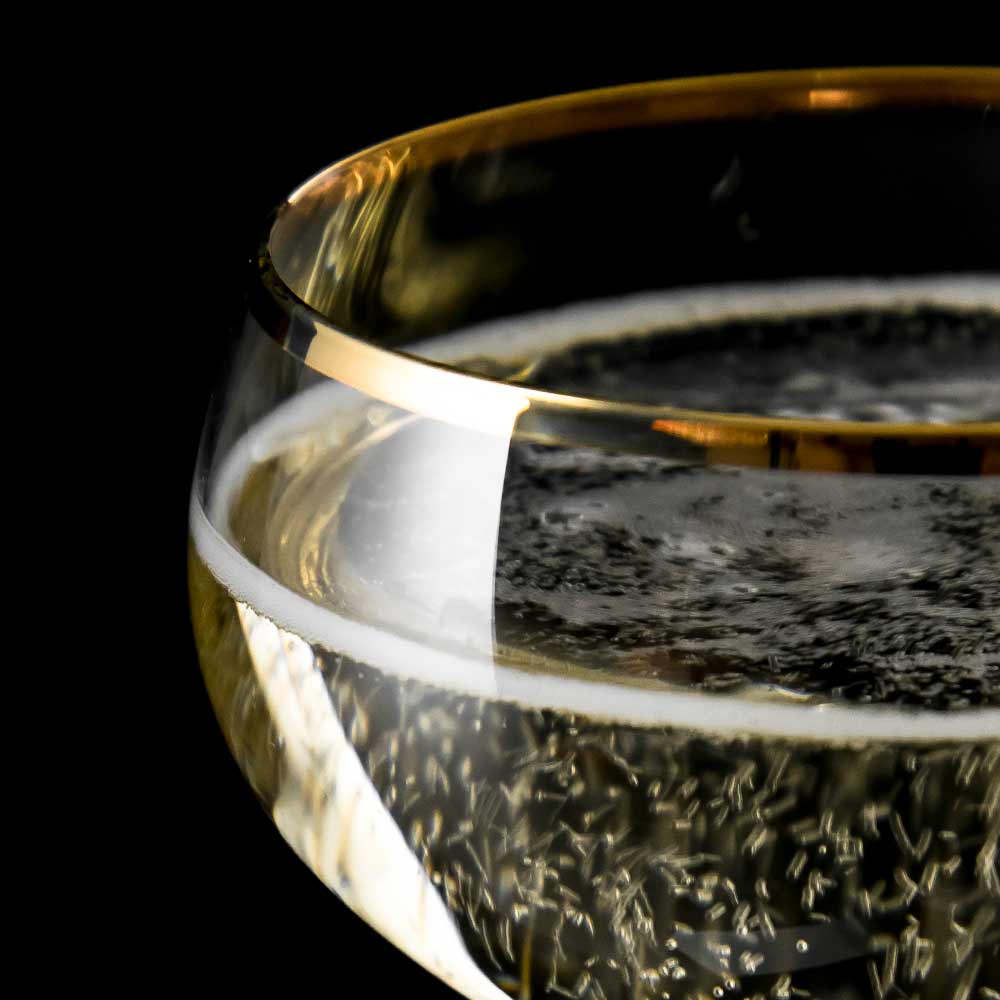 Gold Rim Champagne Glass Coupe 21cl- Box4