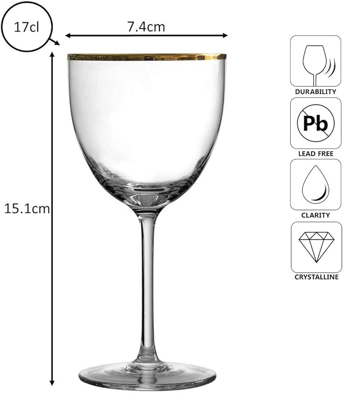 Gold Rim Nick & Nora Glass 17cl - Box 4