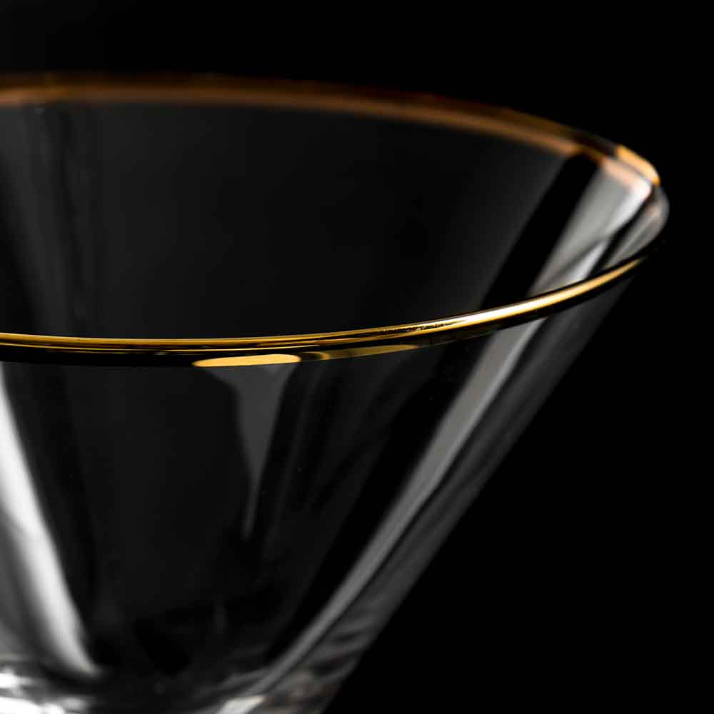 Verdot Gold Rim Martini Glass 21cl- Box 6
