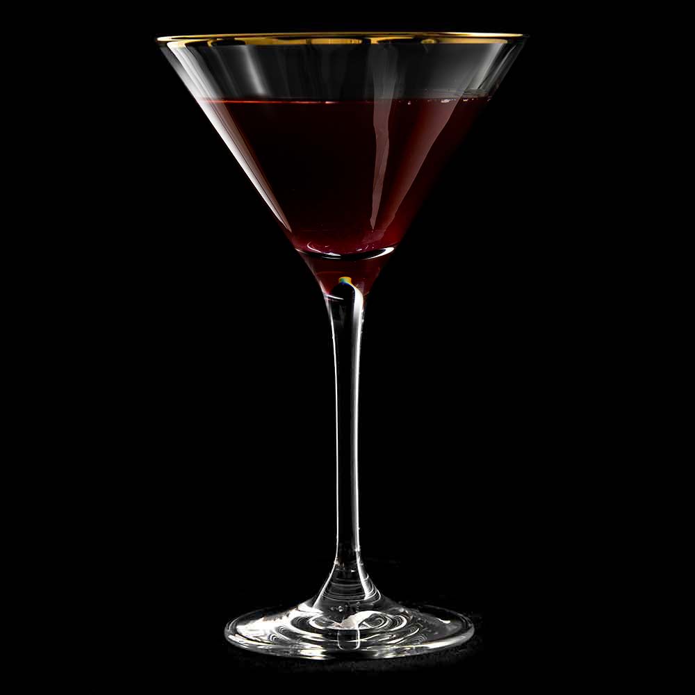 Verdot Gold Rim Martini Glass 21cl- Box 6